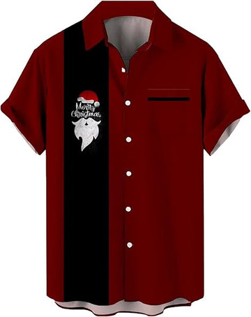 2025 Christmas Hawaiian Shirt Tropical Santa Hat Button Down for Vacation – Moonbestprint