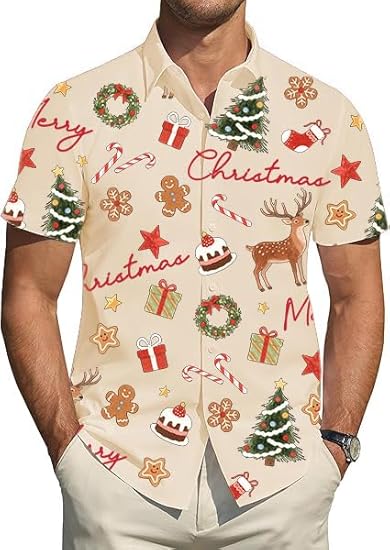 2025 Christmas Reindeer and Christmas Tree Hawaiian Shirt – Moonbestprint