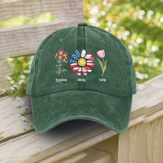Foxglow Daisy Tulip FDT Baseball Cap -Moonbestprint