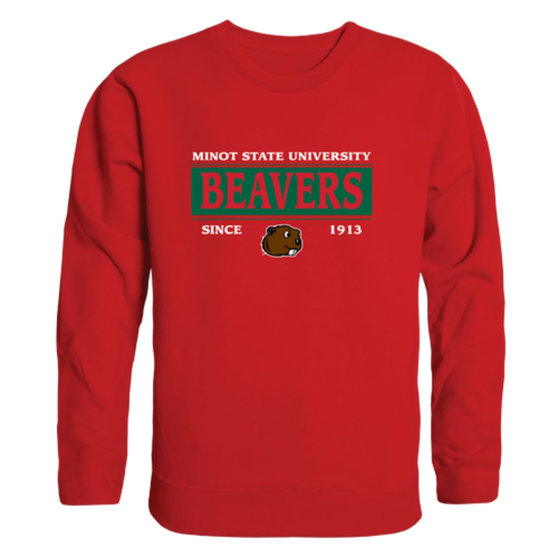 Minot State University Beavers Established Fleece Crewneck Pullover Sweatshirt