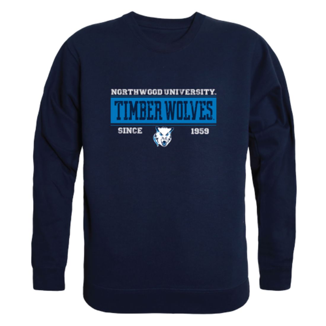 Northwood University Timberwolves Established Fleece Crewneck Pullover Sweatshirt