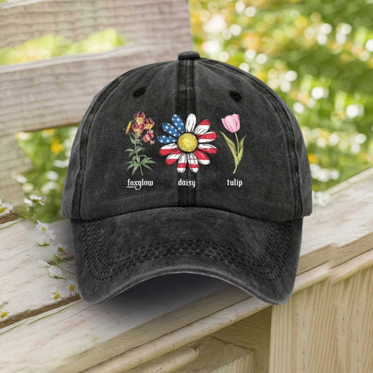 Foxglow Daisy Tulip FDT Baseball Cap -Moonbestprint