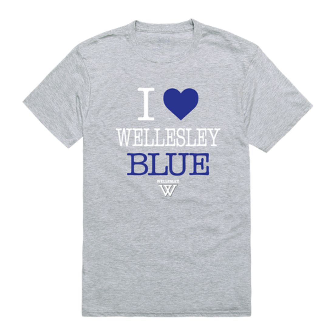 I Love Wellesley College Blue T-Shirt Tee