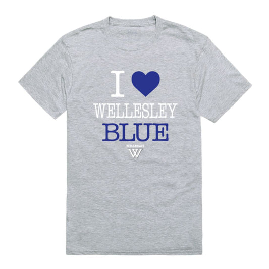 I Love Wellesley College Blue T-Shirt Tee