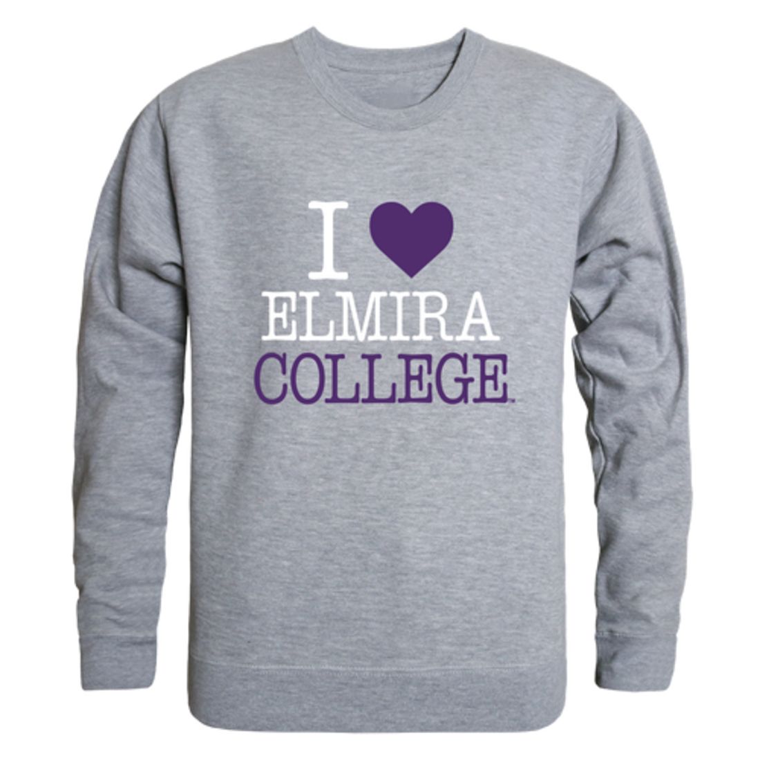 I Love Elmira College Soaring Eagles Fleece Crewneck Pullover Sweatshirt