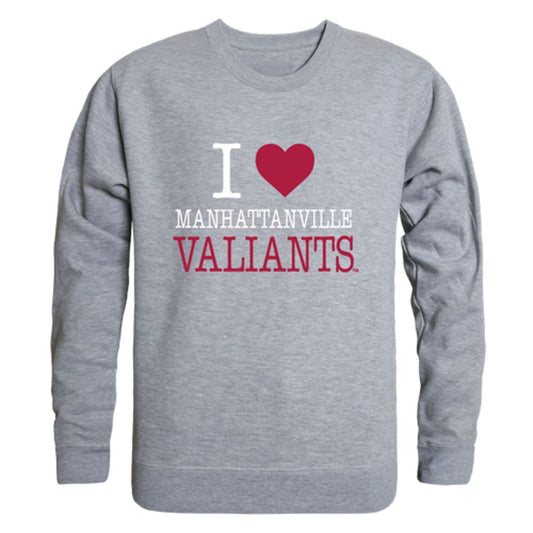 I Love Manhattanville College Valiants Fleece Crewneck Pullover Sweatshirt