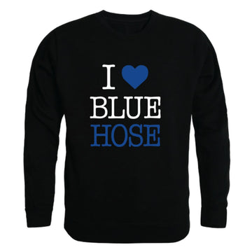 I Love Presbyterian College Blue Hose Fleece Crewneck Pullover Sweatshirt