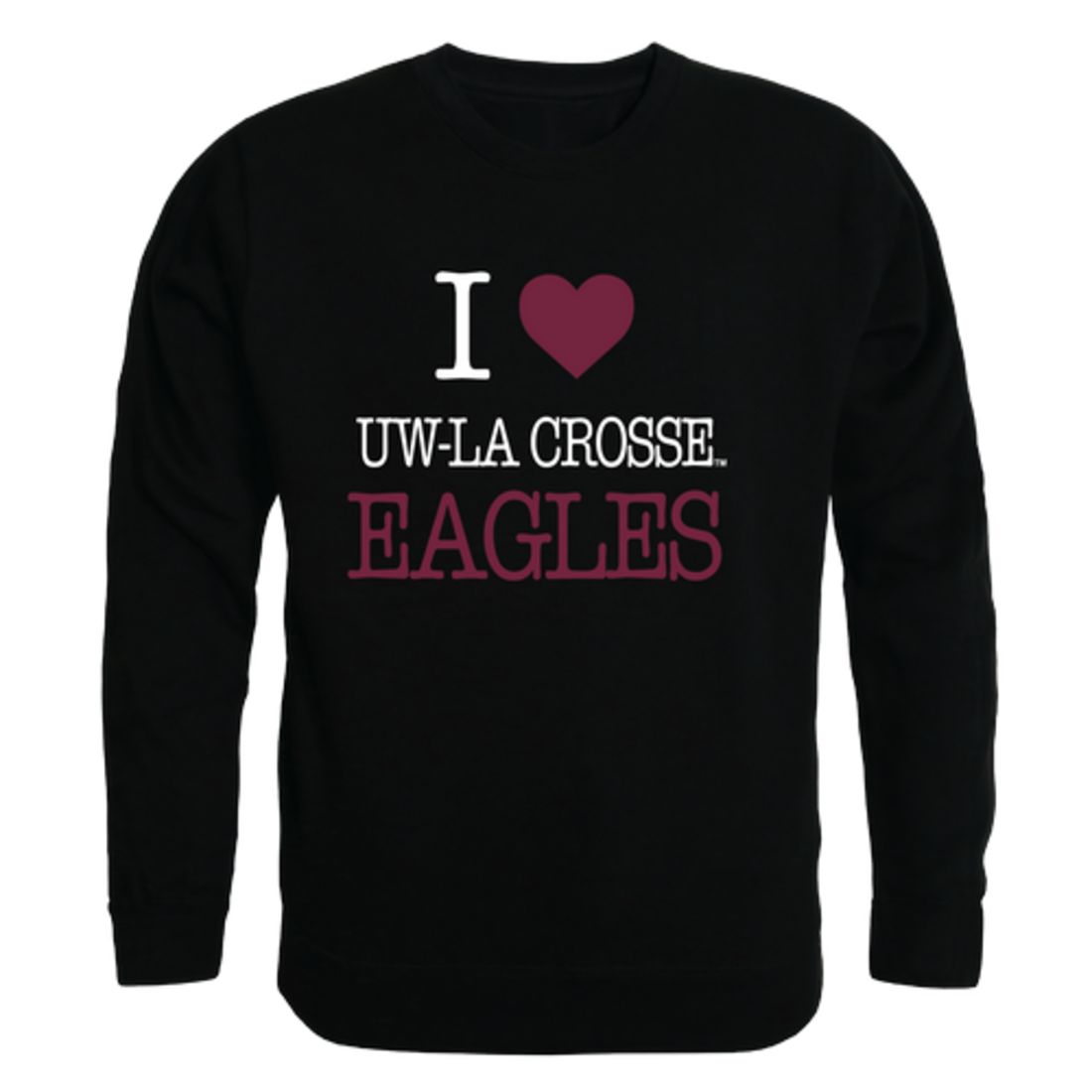 I Love University of Wisconsin-La Crosse Eagles Fleece Crewneck Pullover Sweatshirt