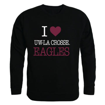 I Love University of Wisconsin-La Crosse Eagles Fleece Crewneck Pullover Sweatshirt