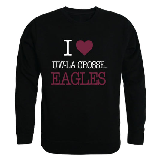 I Love University of Wisconsin-La Crosse Eagles Fleece Crewneck Pullover Sweatshirt