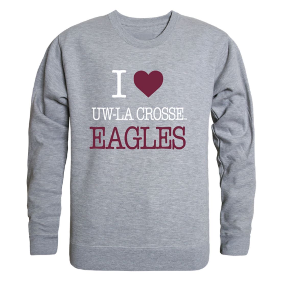 I Love University of Wisconsin-La Crosse Eagles Fleece Crewneck Pullover Sweatshirt