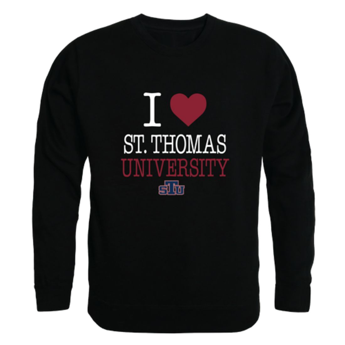 I Love St. Thomas University Bobcats Fleece Crewneck Pullover Sweatshirt
