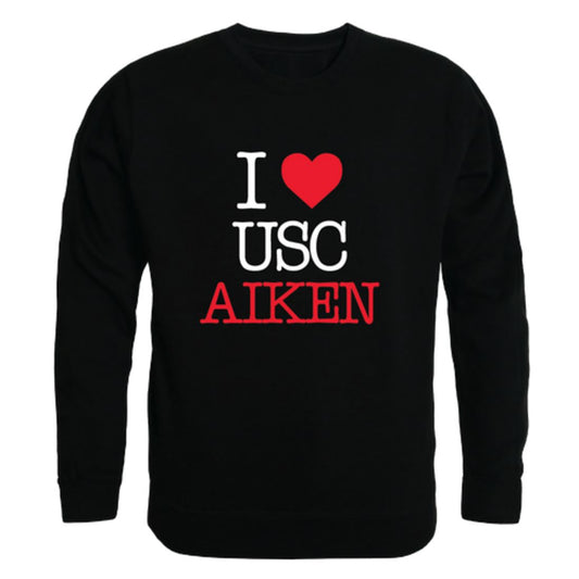 I Love University of South Carolina Aiken Pacers Fleece Crewneck Pullover Sweatshirt