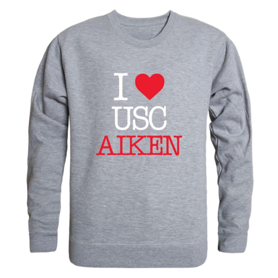 I Love University of South Carolina Aiken Pacers Fleece Crewneck Pullover Sweatshirt