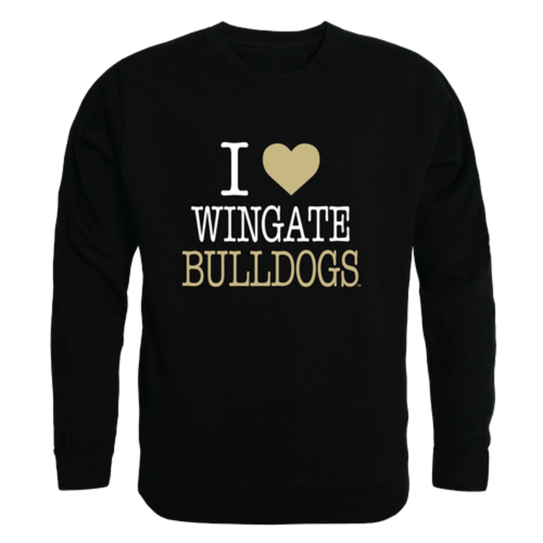 I Love Wingate University Bulldogs Fleece Crewneck Pullover Sweatshirt