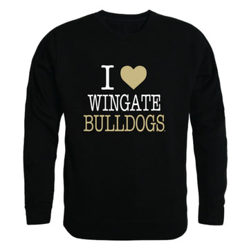 I Love Wingate University Bulldogs Fleece Crewneck Pullover Sweatshirt