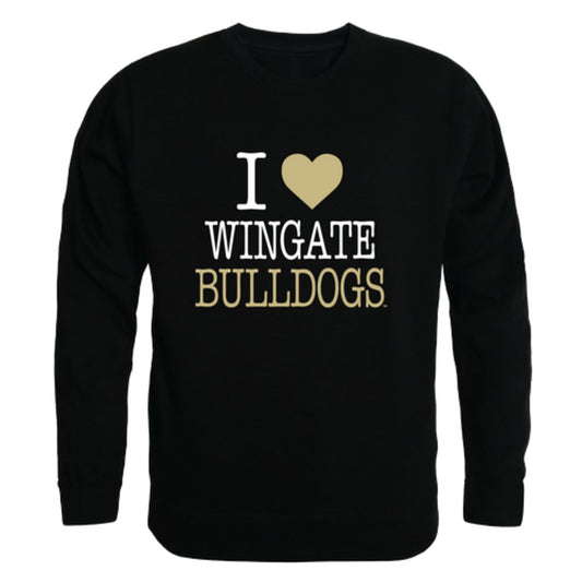 I Love Wingate University Bulldogs Fleece Crewneck Pullover Sweatshirt