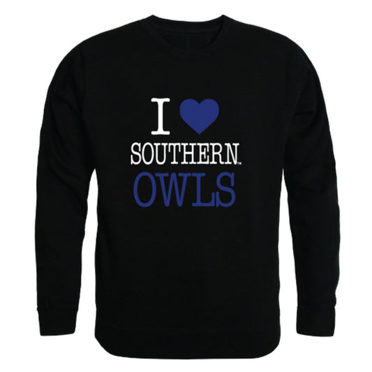 I Love Southern Connecticut State University Owls Fleece Crewneck Pullover Sweatshirt
