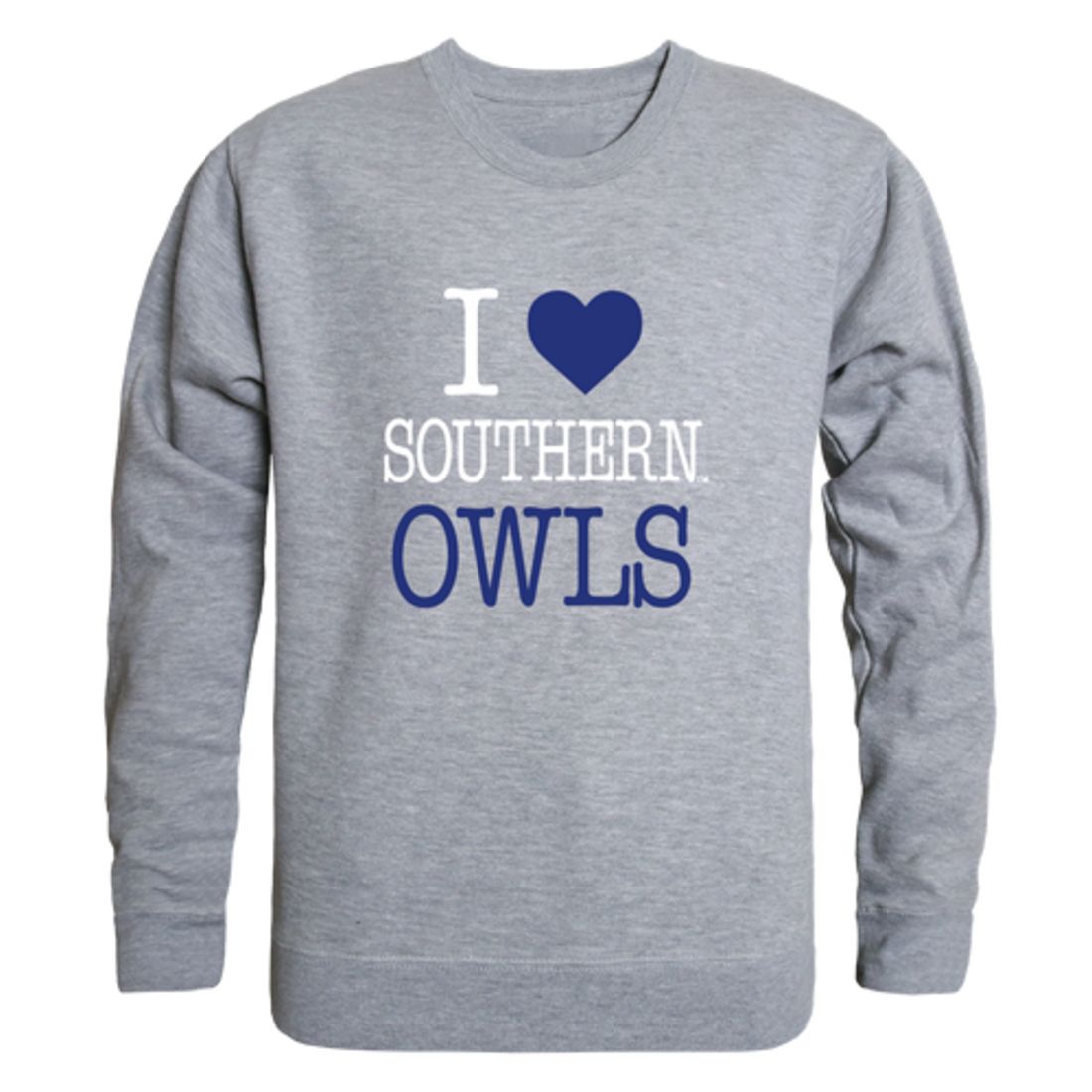 I Love Southern Connecticut State University Owls Fleece Crewneck Pullover Sweatshirt