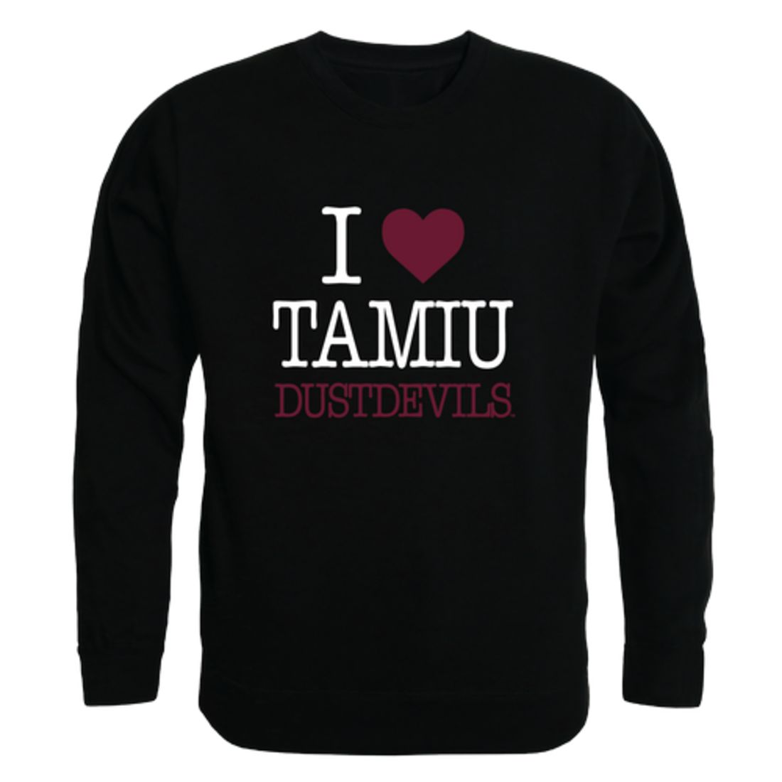 I Love Texas A&M International University DustDevils Fleece Crewneck Pullover Sweatshirt