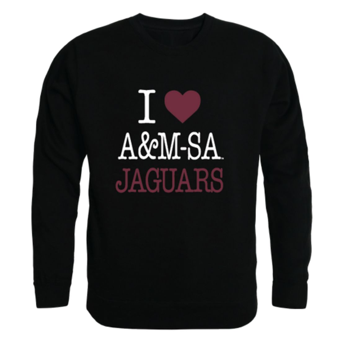 I Love Texas A&M University-San Antonio Jaguars Fleece Crewneck Pullover Sweatshirt