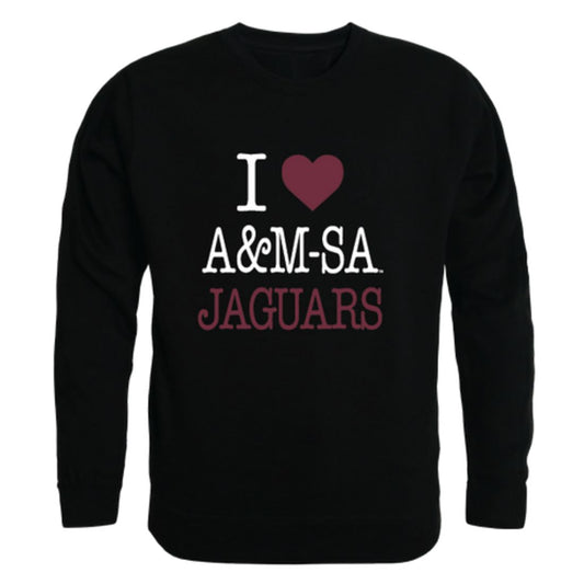 I Love Texas A&M University-San Antonio Jaguars Fleece Crewneck Pullover Sweatshirt