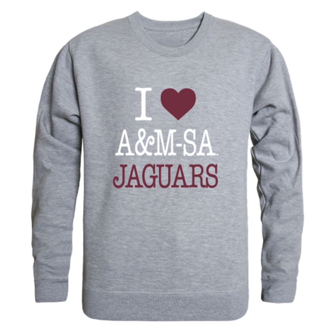 I Love Texas A&M University-San Antonio Jaguars Fleece Crewneck Pullover Sweatshirt
