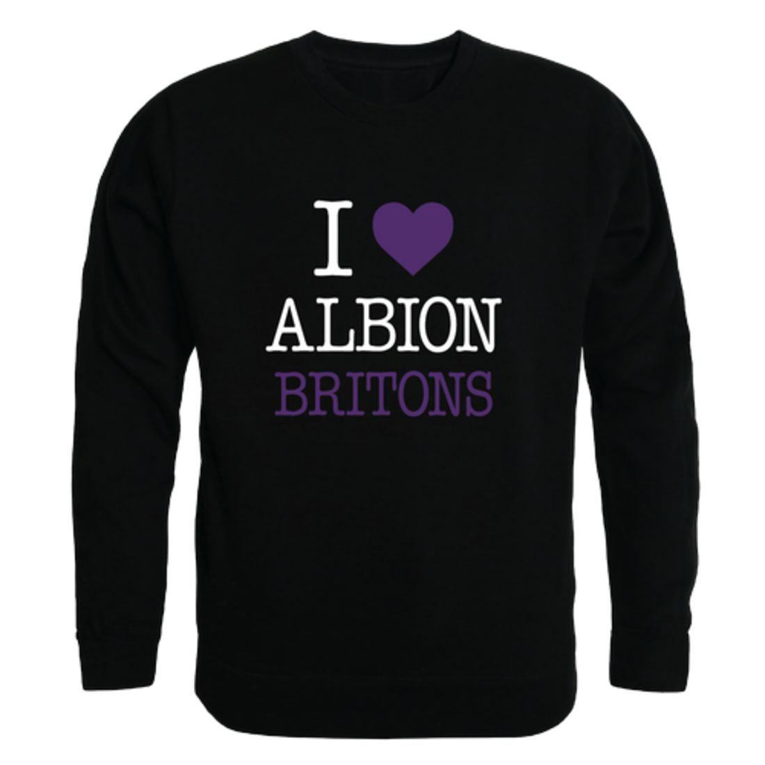 I Love Albion College Britons Fleece Crewneck Pullover Sweatshirt
