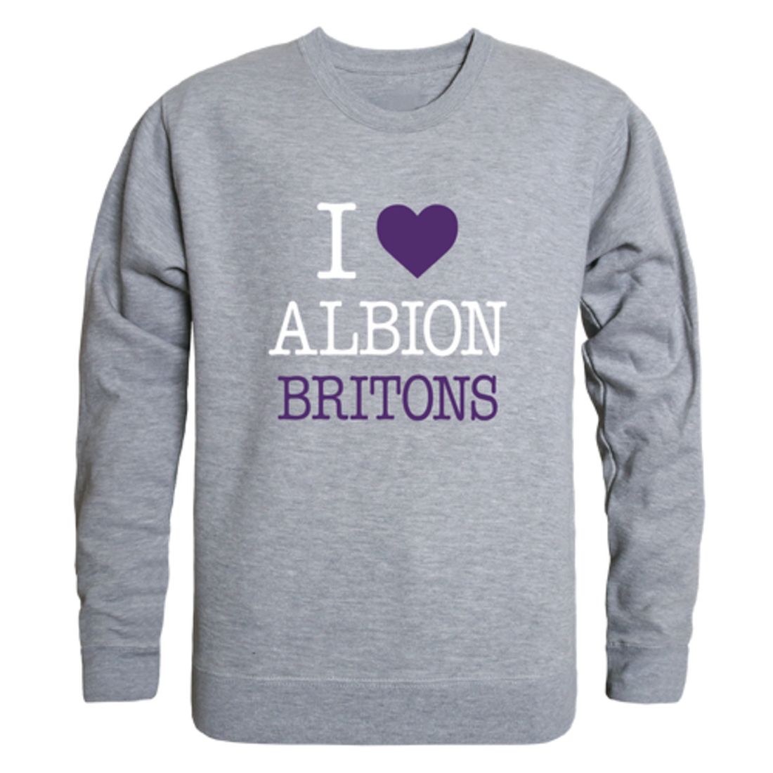 I Love Albion College Britons Fleece Crewneck Pullover Sweatshirt