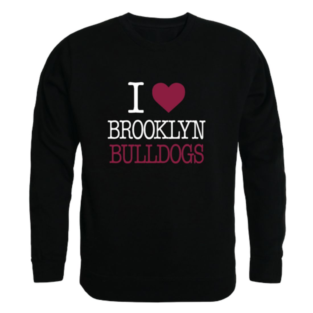 I Love Brooklyn College Bulldogs Fleece Crewneck Pullover Sweatshirt