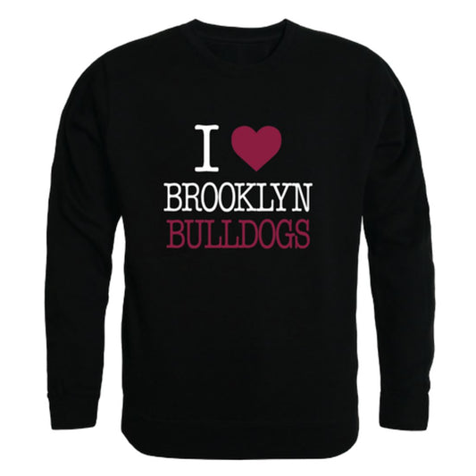 I Love Brooklyn College Bulldogs Fleece Crewneck Pullover Sweatshirt