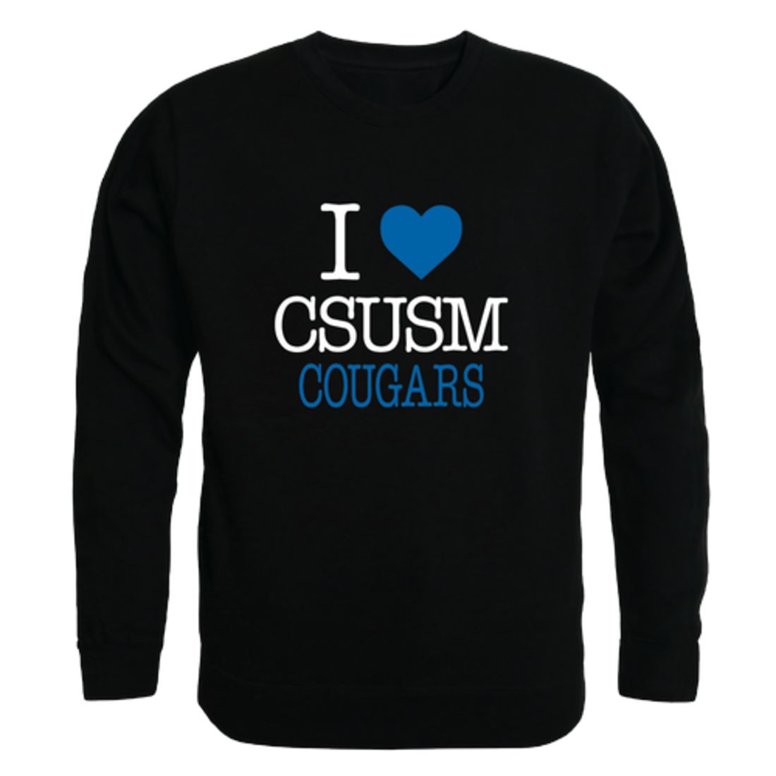 I Love California State University San Marcos Cougars Fleece Crewneck Pullover Sweatshirt
