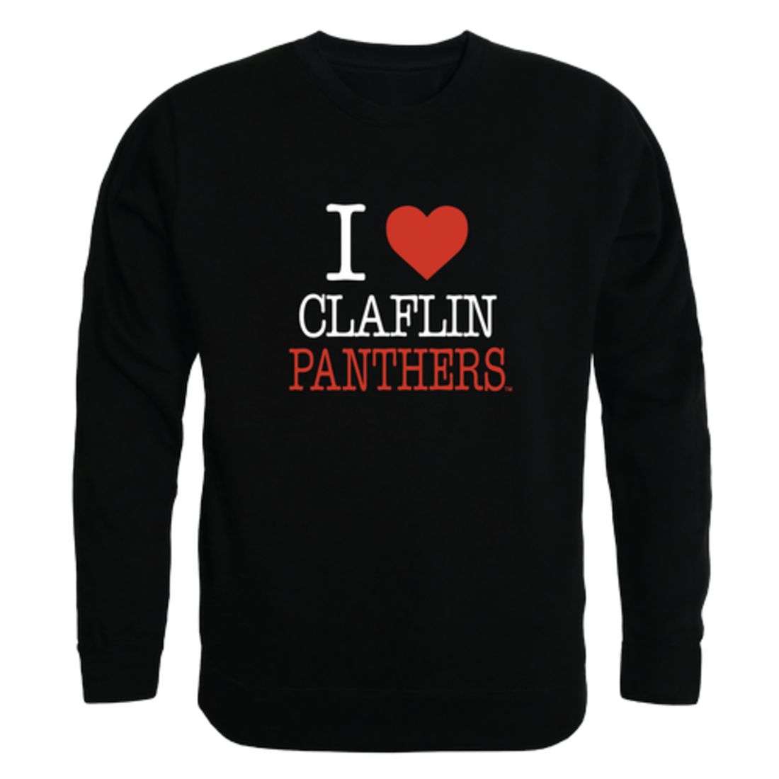 I Love Claflin University Panthers Fleece Crewneck Pullover Sweatshirt