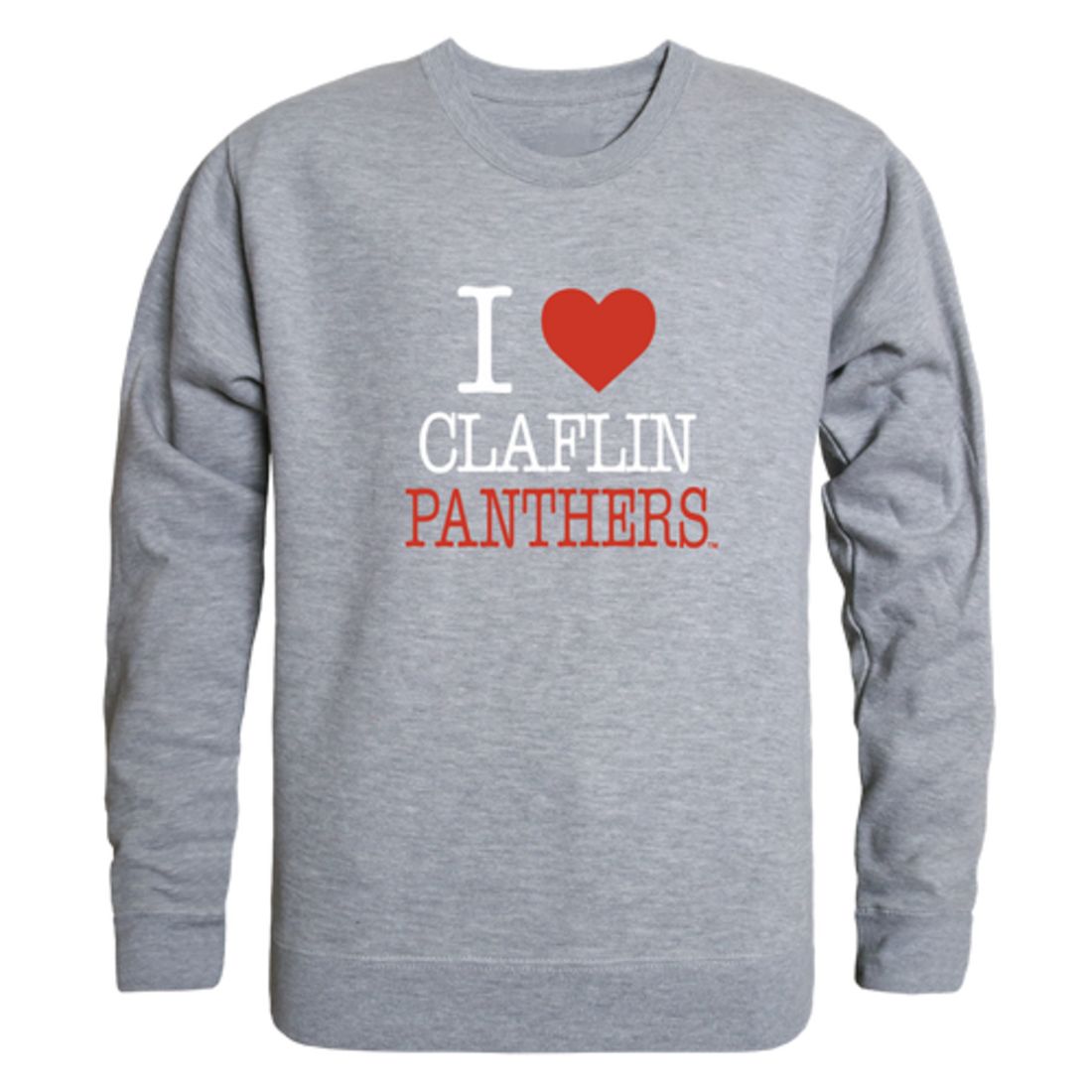 I Love Claflin University Panthers Fleece Crewneck Pullover Sweatshirt