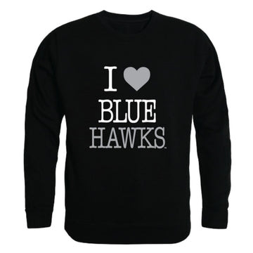 I Love Dickinson State University Blue Hawks Fleece Crewneck Pullover Sweatshirt