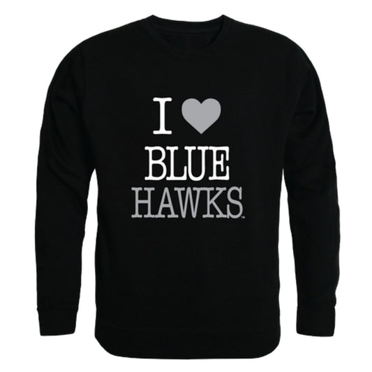 I Love Dickinson State University Blue Hawks Fleece Crewneck Pullover Sweatshirt