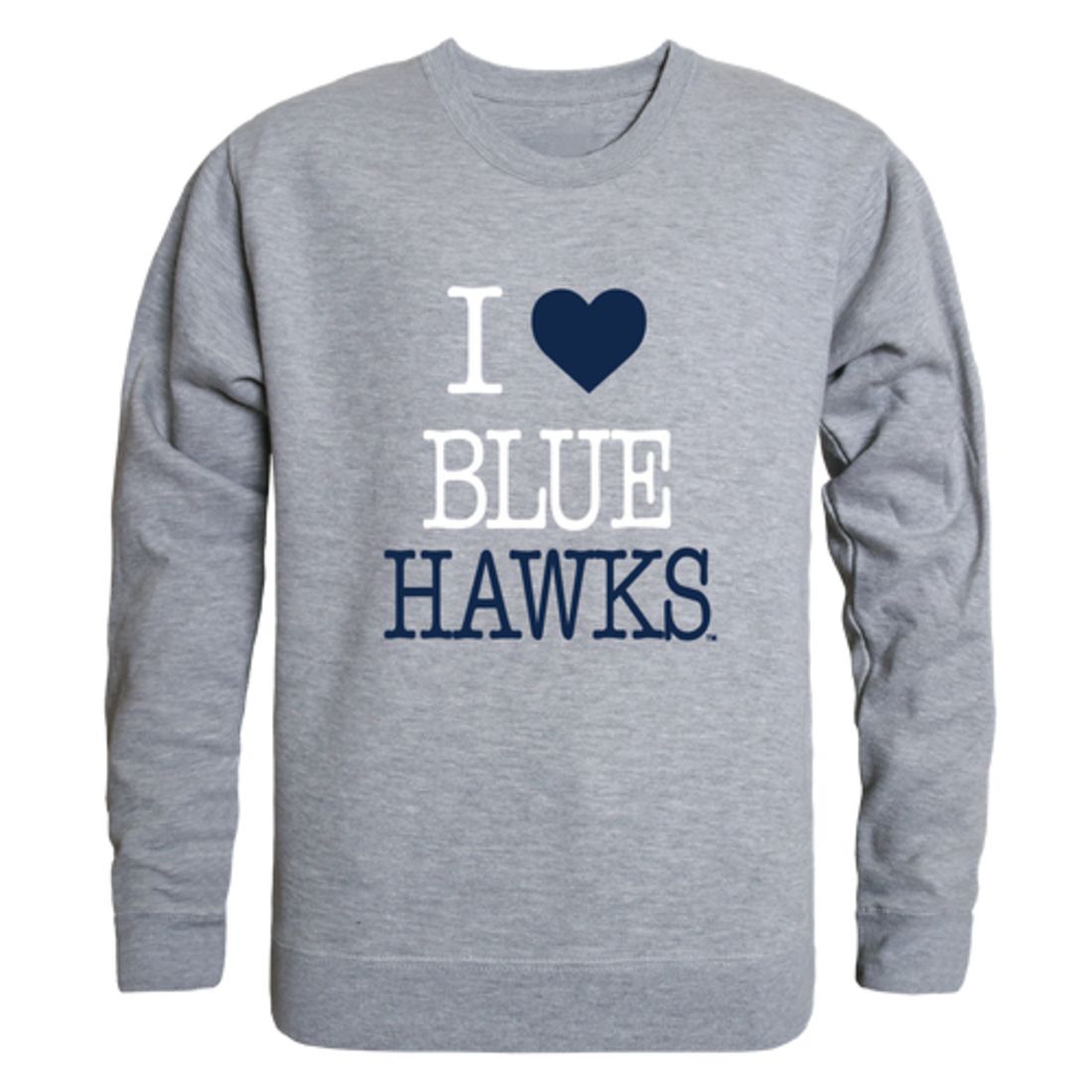 I Love Dickinson State University Blue Hawks Fleece Crewneck Pullover Sweatshirt