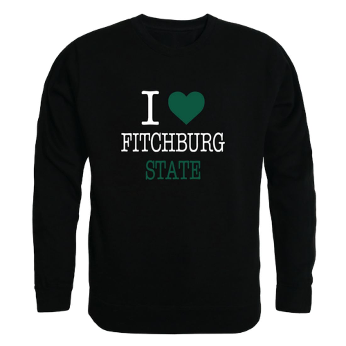 I Love Fitchburg State University Falcons Fleece Crewneck Pullover Sweatshirt