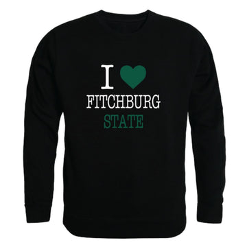 I Love Fitchburg State University Falcons Fleece Crewneck Pullover Sweatshirt