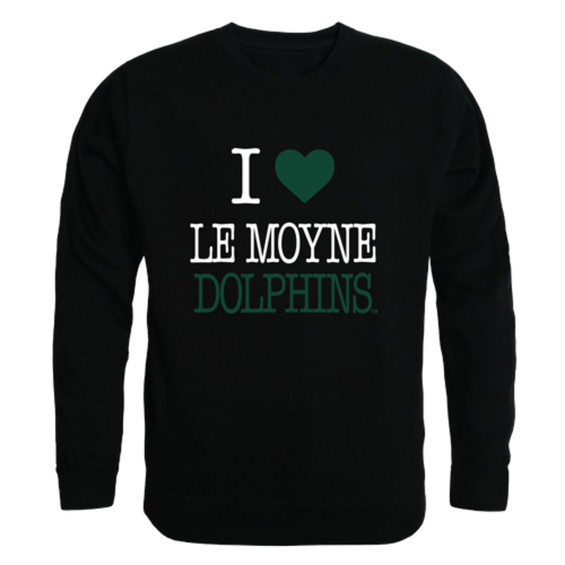 I Love Le Moyne College Dolphins Fleece Crewneck Pullover Sweatshirt