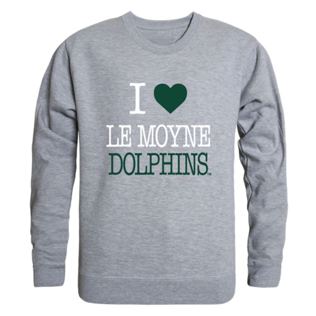 I Love Le Moyne College Dolphins Fleece Crewneck Pullover Sweatshirt