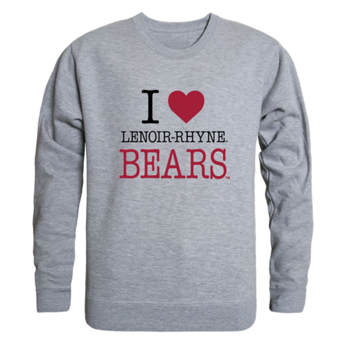 I Love Lenoir-Rhyne University Bears Fleece Crewneck Pullover Sweatshirt