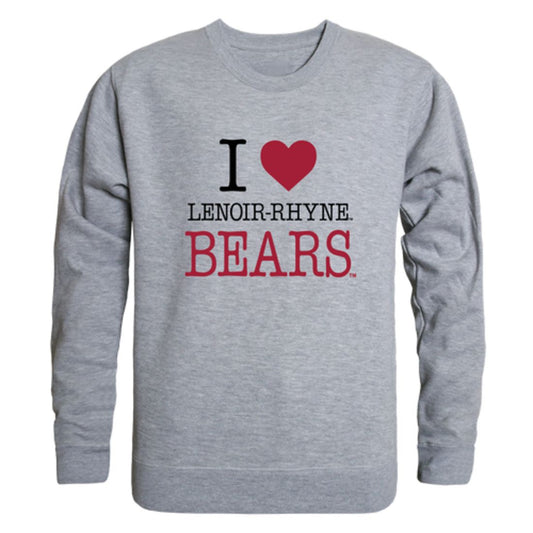 I Love Lenoir-Rhyne University Bears Fleece Crewneck Pullover Sweatshirt