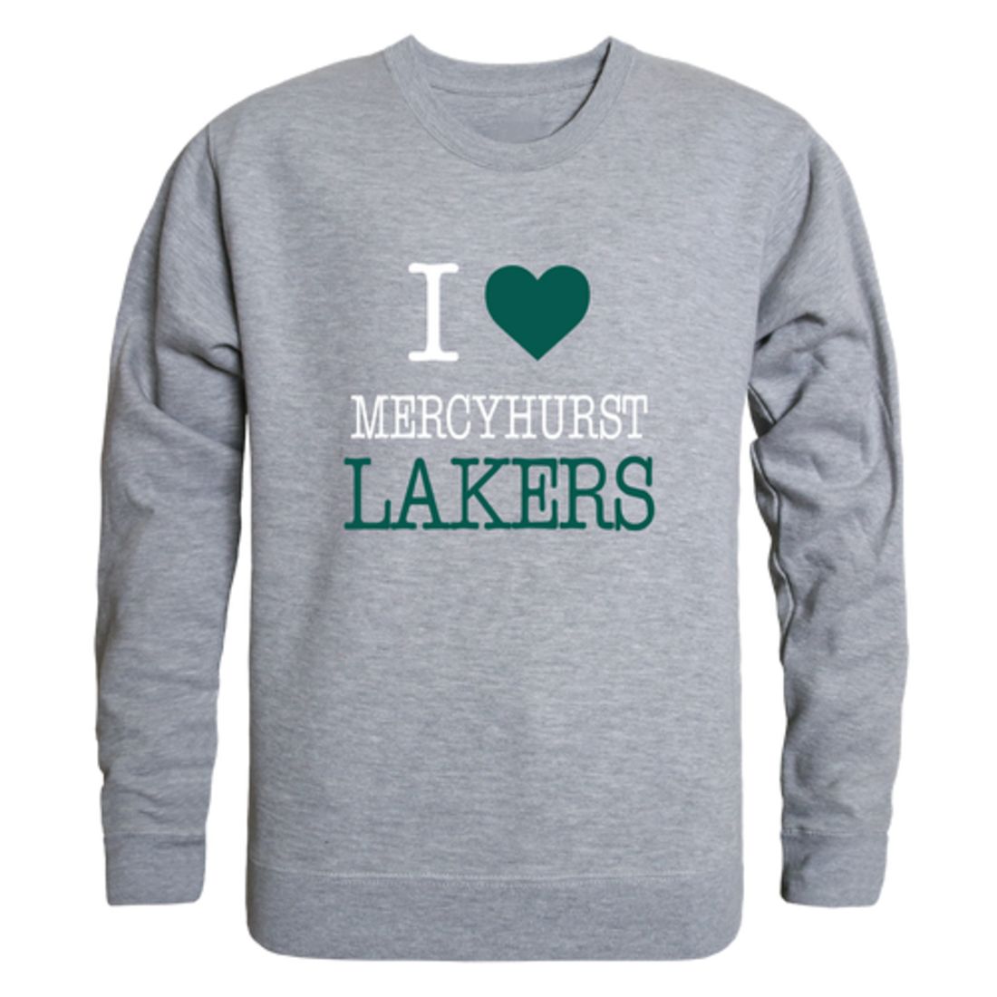 I Love Mercyhurst University Lakers Fleece Crewneck Pullover Sweatshirt