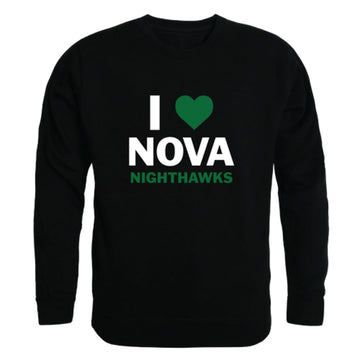 I Love Northern Virginia Community College Nighthawks Fleece Crewneck Pullover Sweatshirt