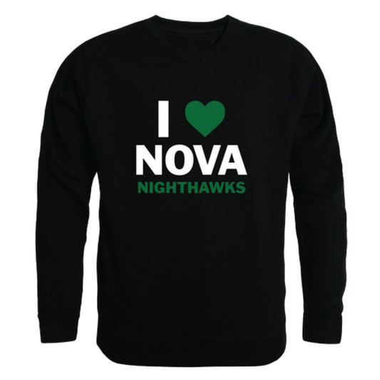 I Love Northern Virginia Community College Nighthawks Fleece Crewneck Pullover Sweatshirt