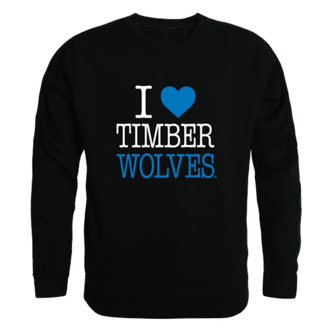 I Love Northwood University Timberwolves Fleece Crewneck Pullover Sweatshirt