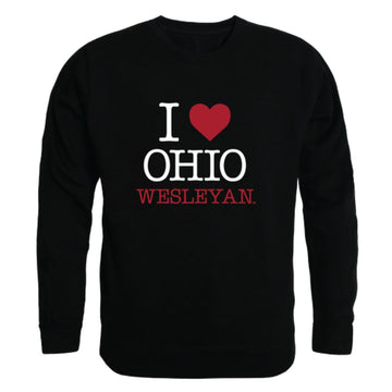 I Love Ohio Wesleyan University Bishops Fleece Crewneck Pullover Sweatshirt