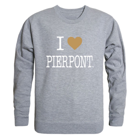 I Love Pierpont Community & Technical College Lions Fleece Crewneck Pullover Sweatshirt