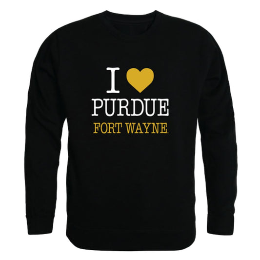 I Love Purdue University Fort Wayne Mastodons Fleece Crewneck Pullover Sweatshirt